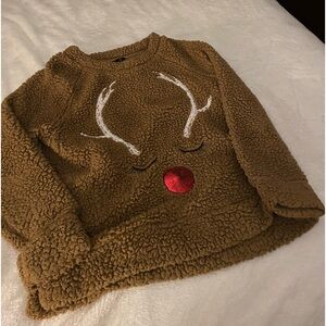 Christmas reindeer fuzzy shirt